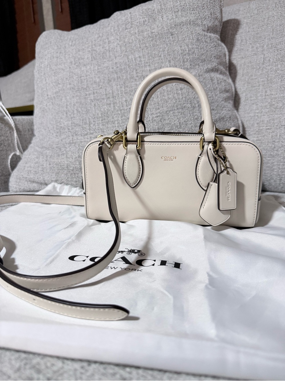 Coach Bowery Satchel 22 Leather Mini Satchel with Gold Hardware